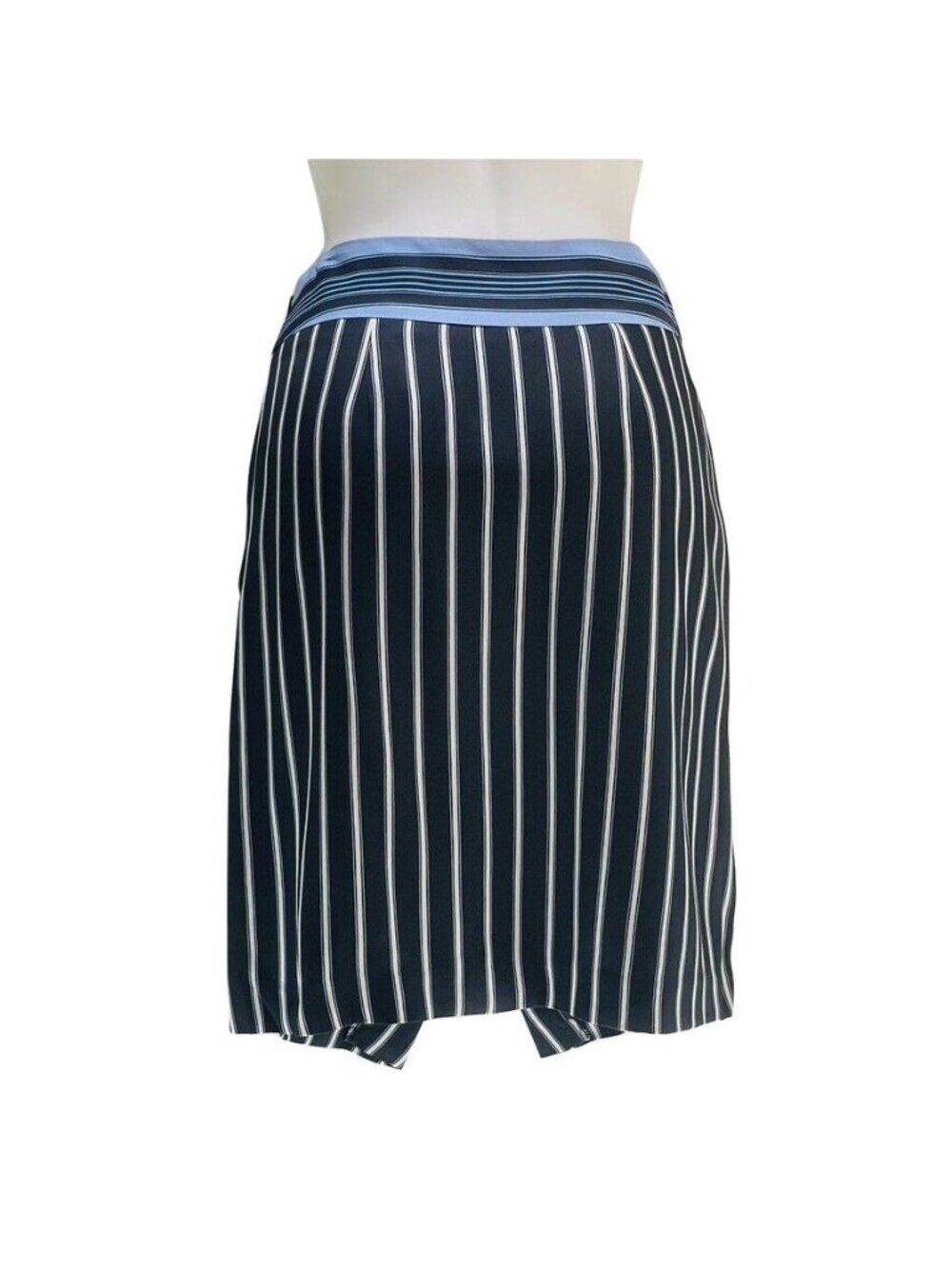 Ann Taylor Loft Womens Striped A-Line Skirt Size 0 Black & Blue - Picture 2 of 7
